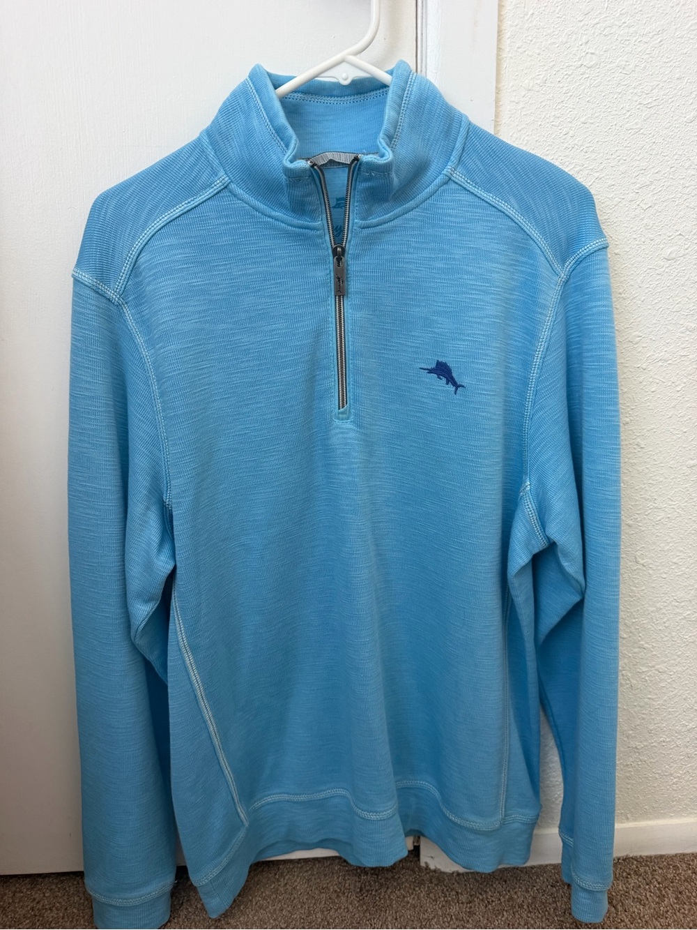 Tommy Bahama Light Blue Quarter-Zip Pullover Sweater
